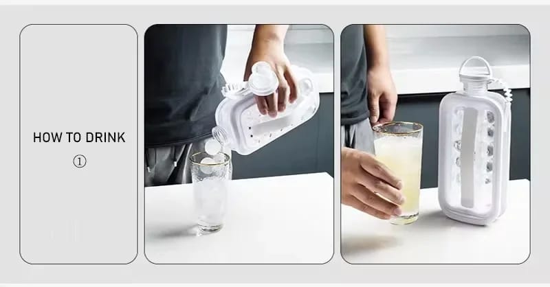 Cubitera en forma de botella, para hacer hielos