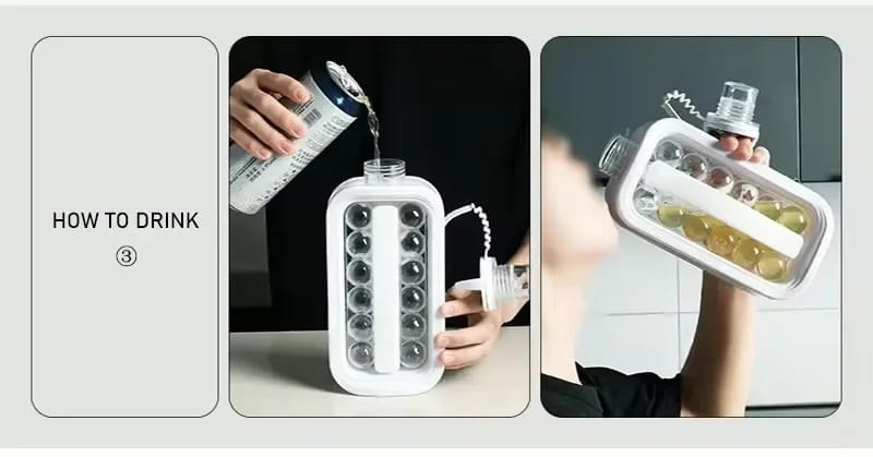 Cubitera en forma de botella, para hacer hielos